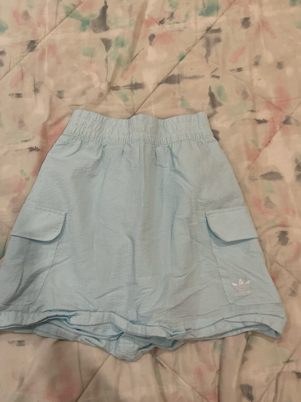 adidas Pale Blue Elastic Waist Shorts